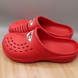 FOCO Clogs Mens M 9-10 Kansas City Chiefs Red Slip On Football Shoes Flaws